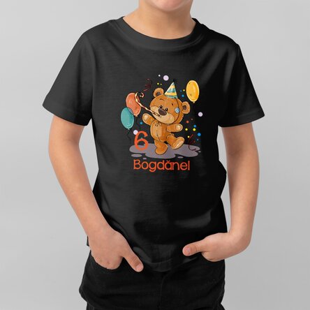 Tricou din bumbac pentru copii personalizat cu text - Zi de naștere