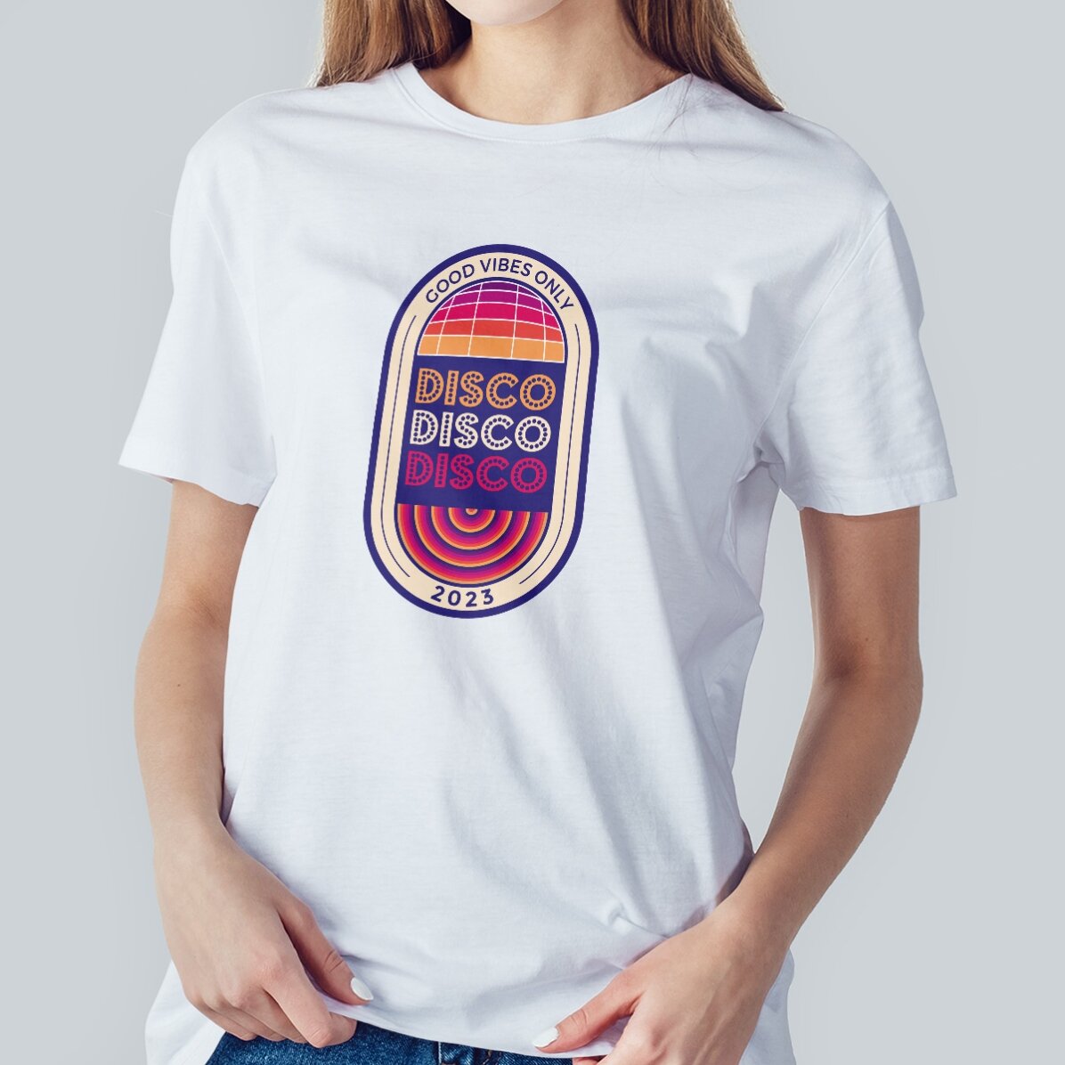 Tricou din bumbac pentru festival personalizat cu text - Disco