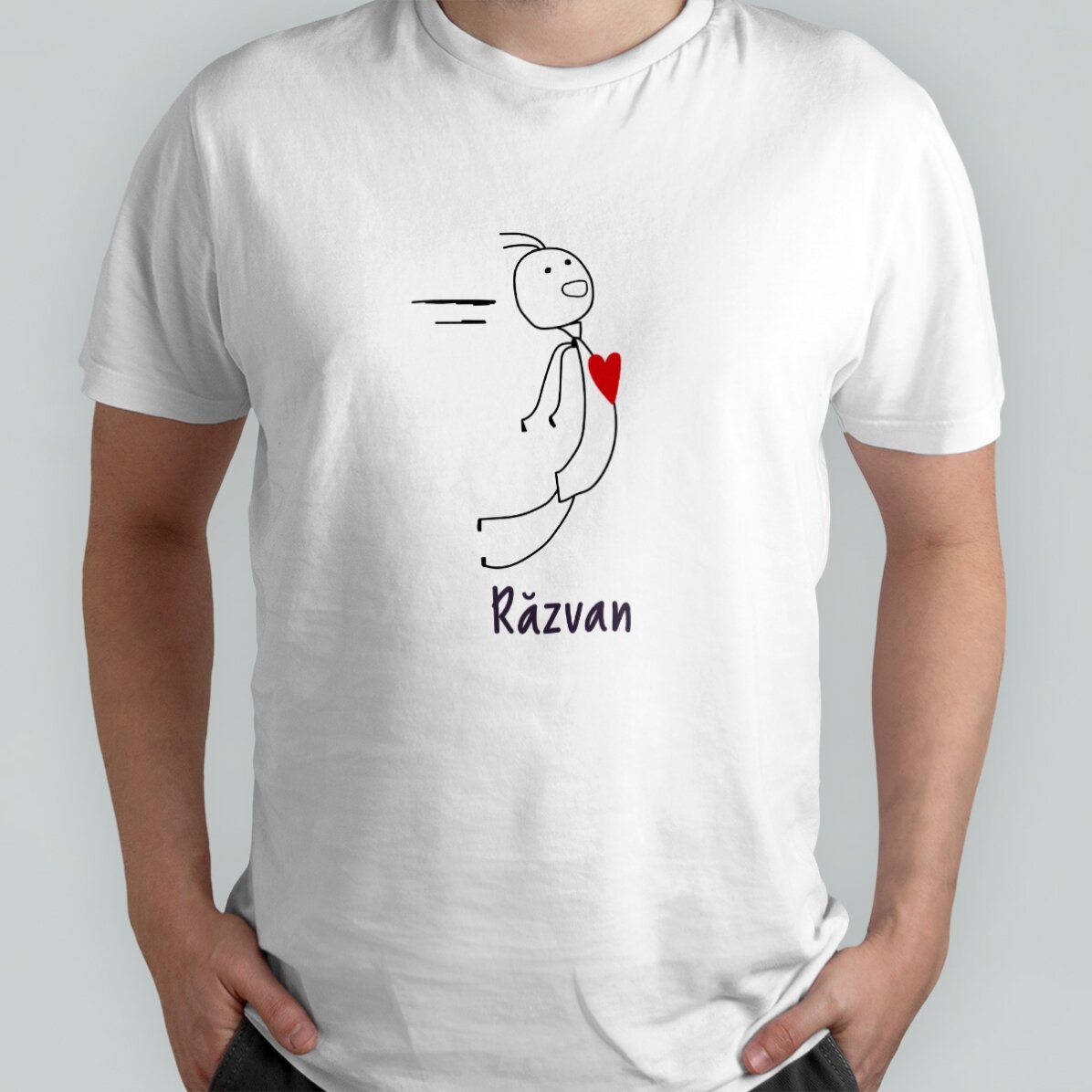 Tricou din bumbac pentru pentru el personalizat cu text - Magnet