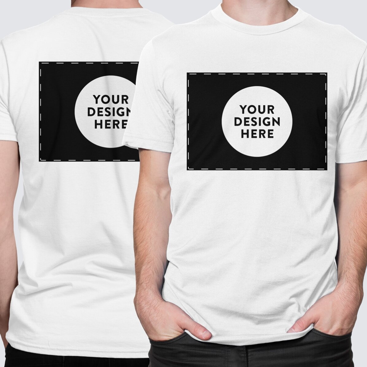 Tricou din bumbac personalizat cu grafica ta landscape față-verso