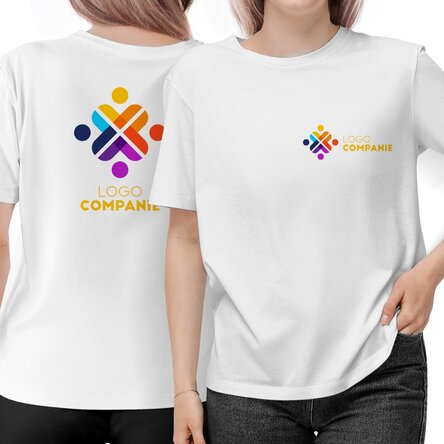 Tricou din bumbac personalizat cu logo față - verso