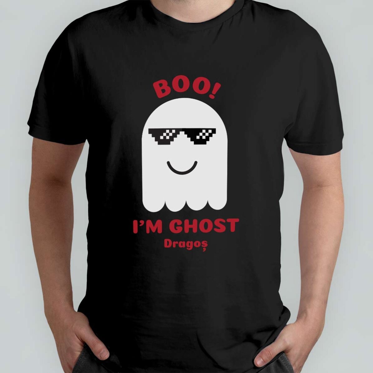 Tricou din bumbac personalizat cu mesaj - Fantomă