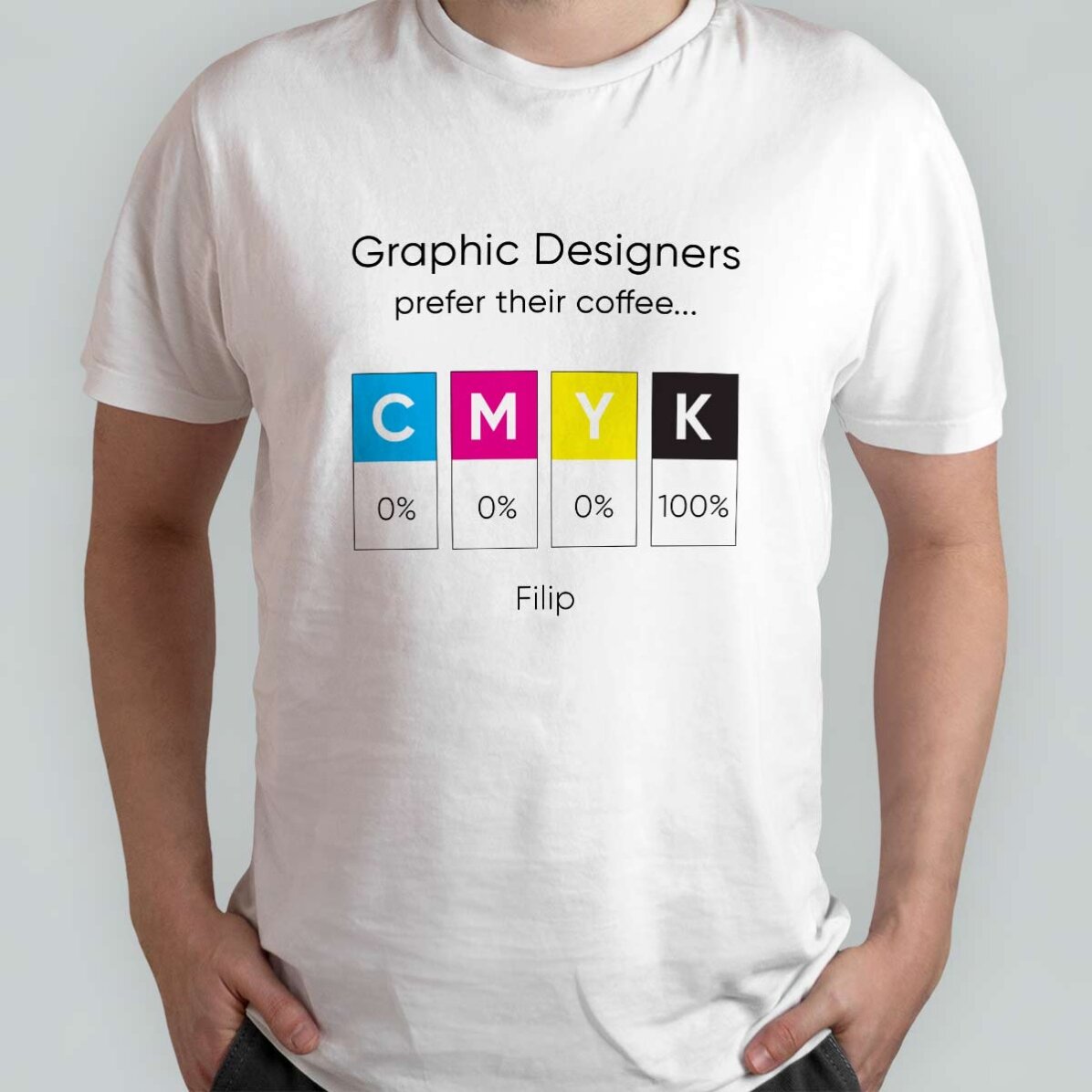 Tricou din bumbac personalizat cu mesaj pentru Graphic Designer 