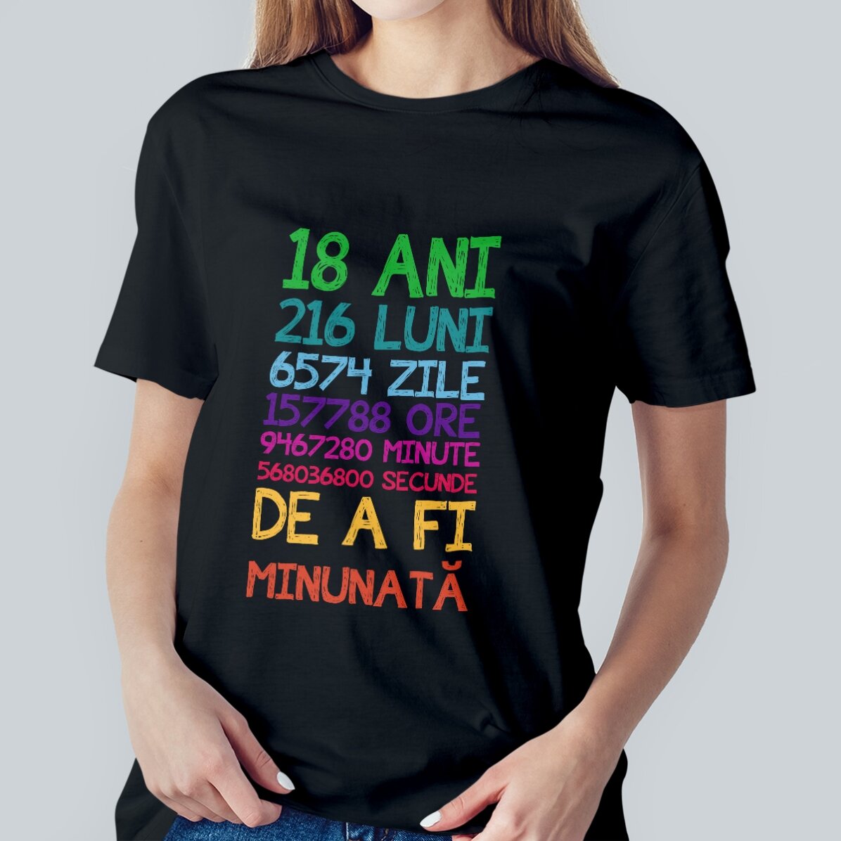Tricou din bumbac personalizat cu text - 18 ani