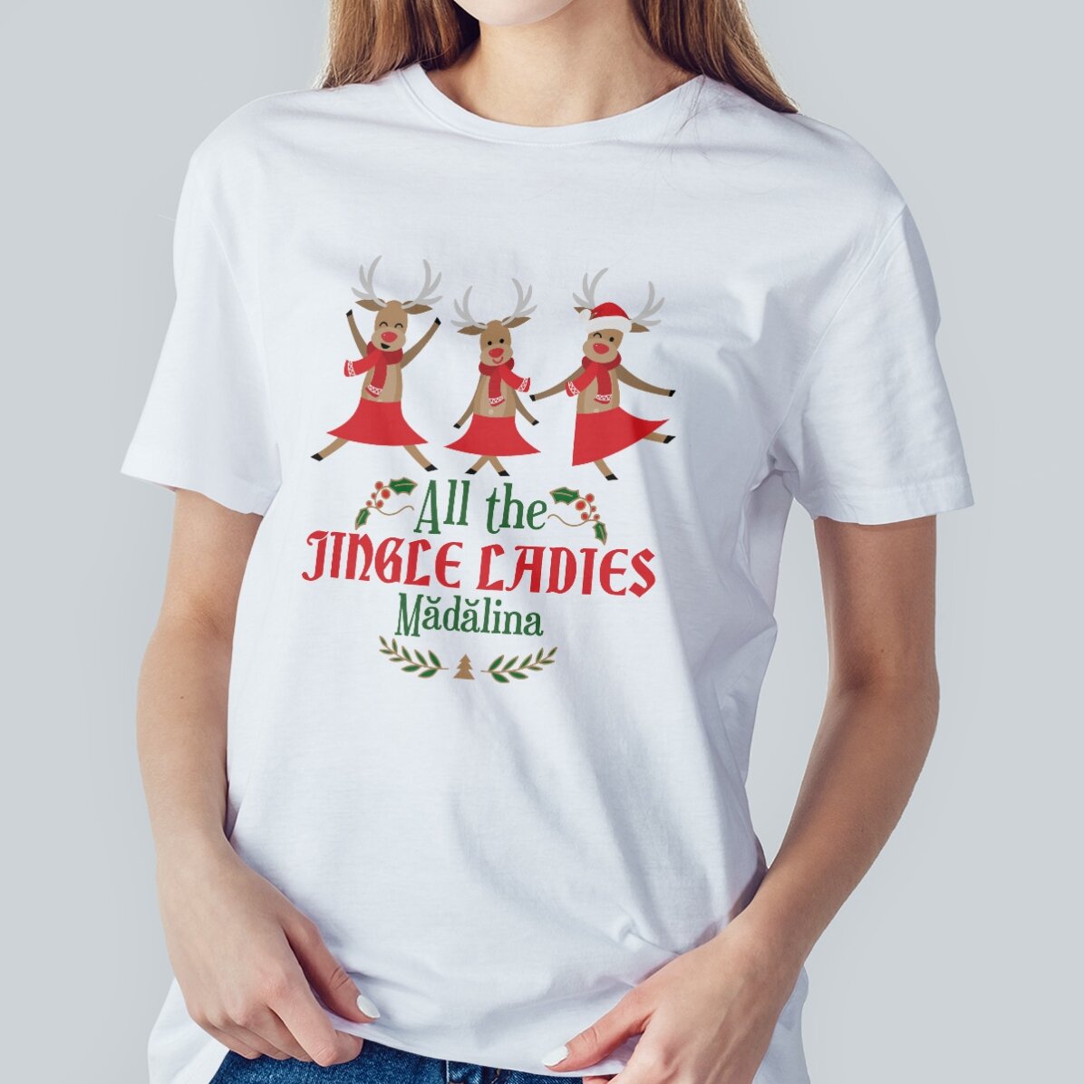 Tricou din bumbac personalizat cu text - All the Jingle Ladies