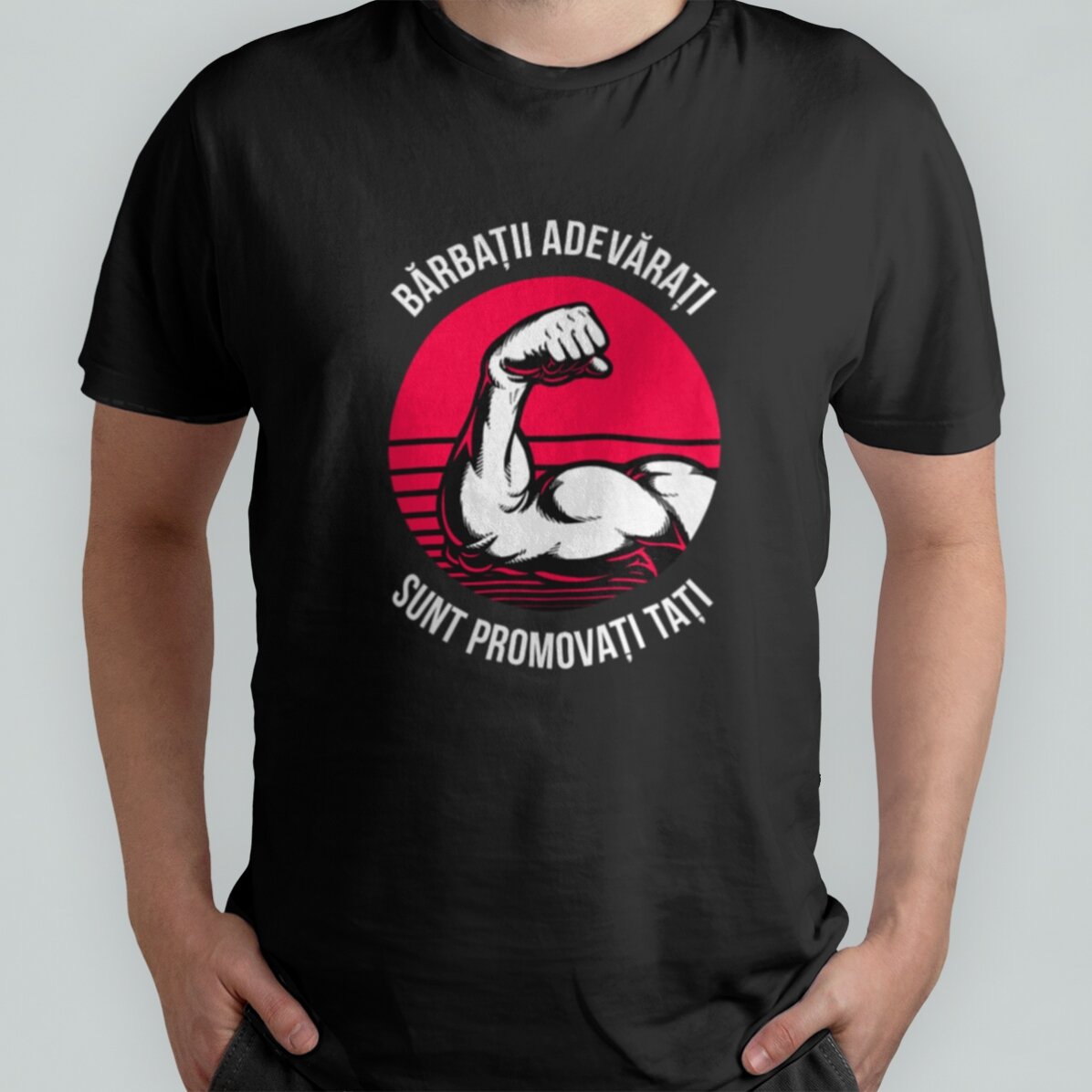 Tricou din bumbac personalizat cu text - Bărbații adevărați