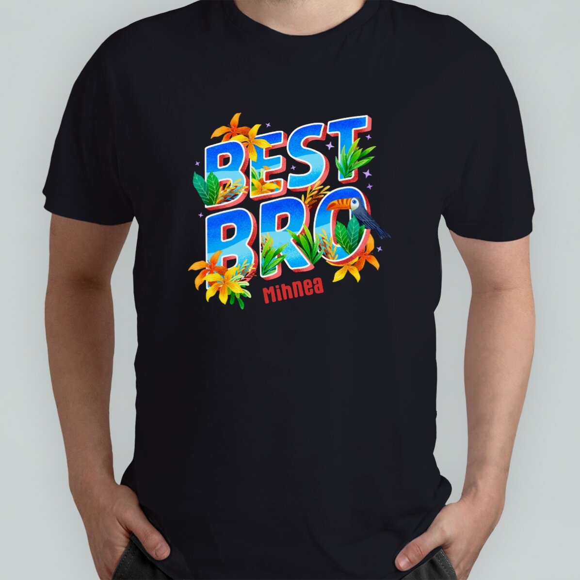 Tricou din bumbac personalizat cu text - Best Bro