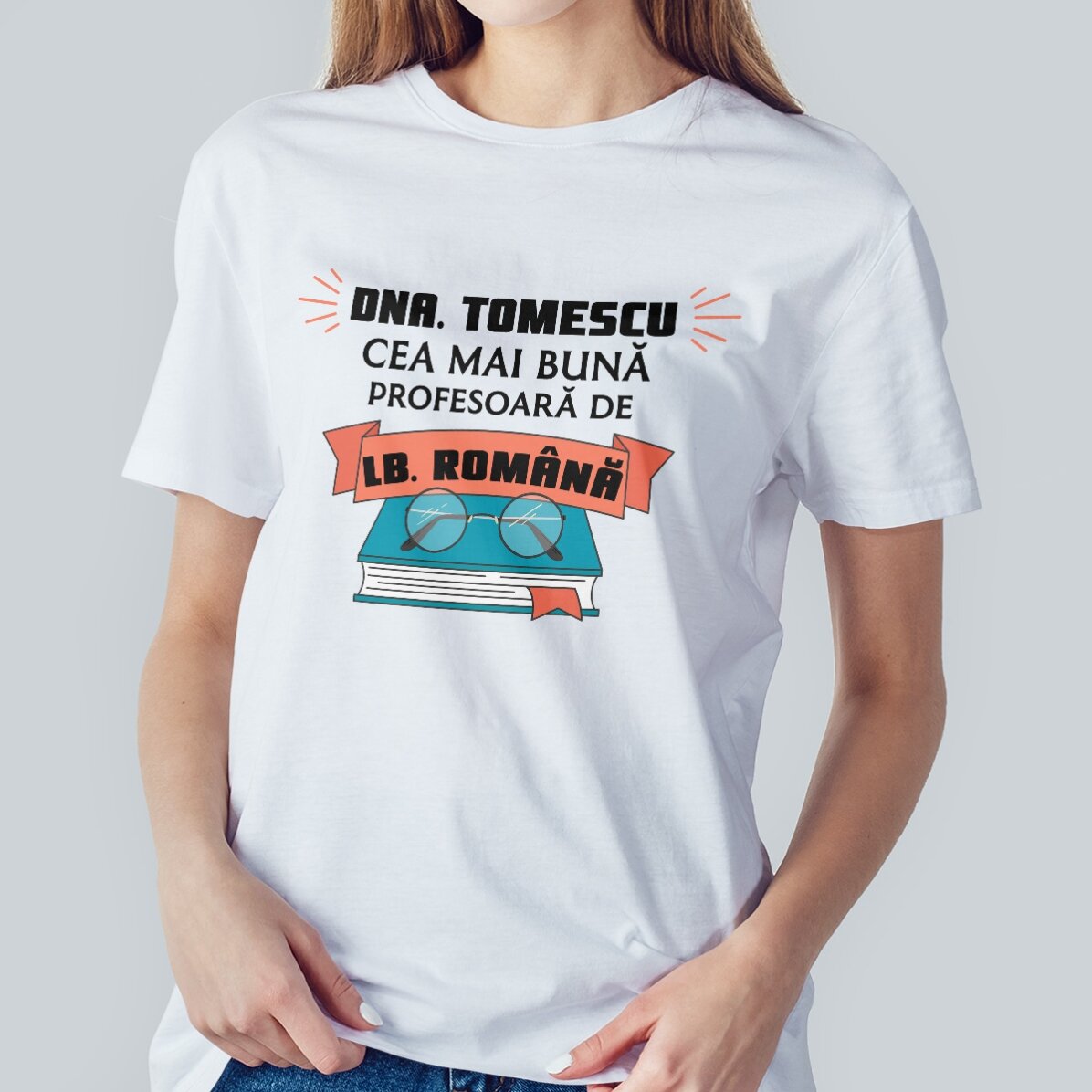 Tricou din bumbac personalizat cu text - Best teacher