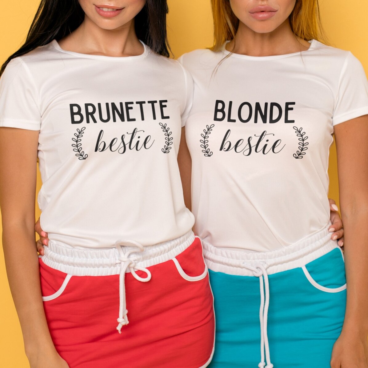 Tricou din bumbac personalizat cu text - Besties