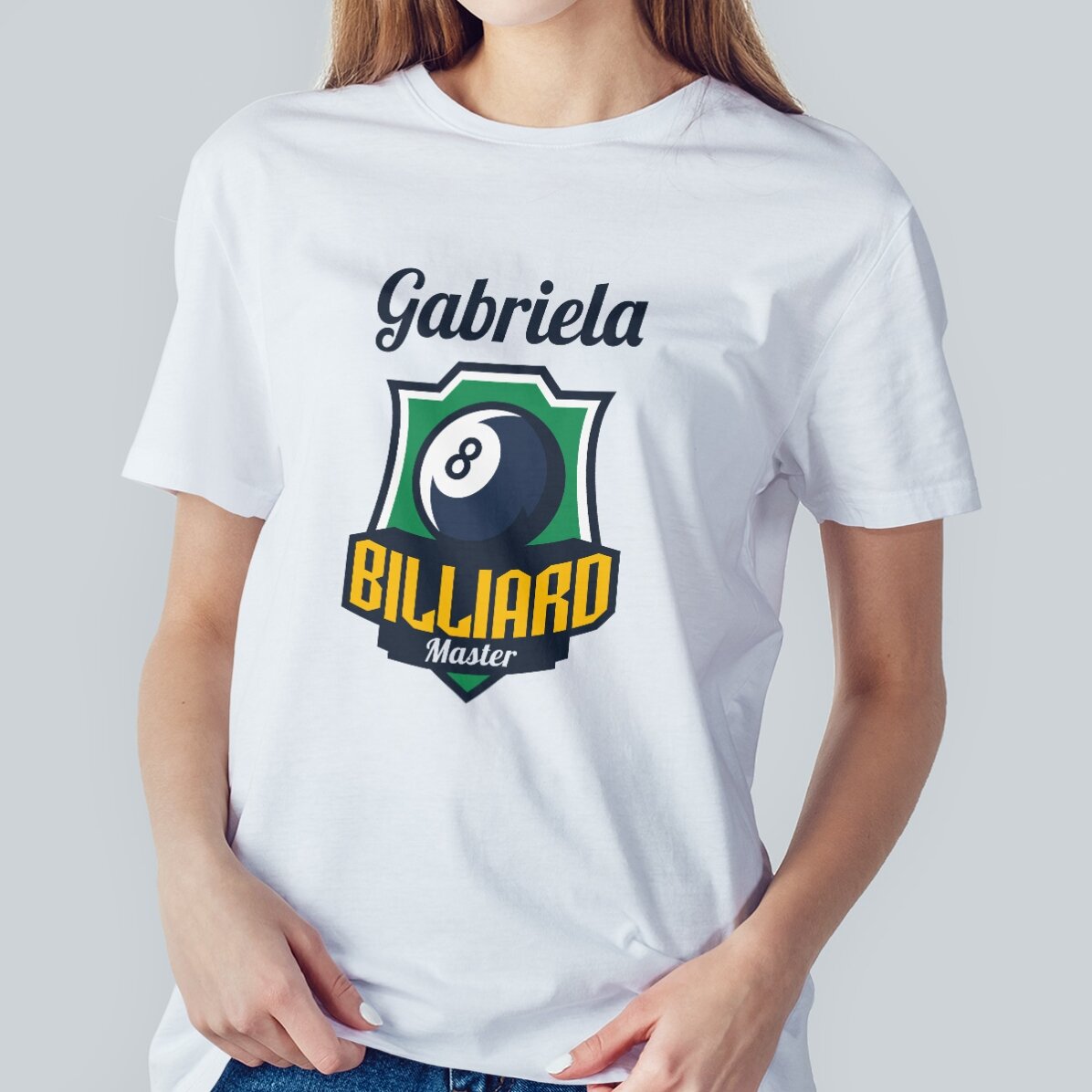 Tricou din bumbac personalizat cu text - Billiard master