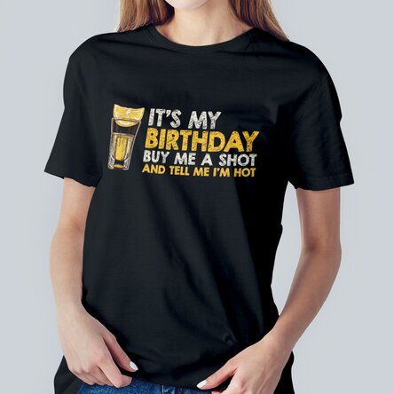 Tricou din bumbac personalizat cu text - Buy me a shot