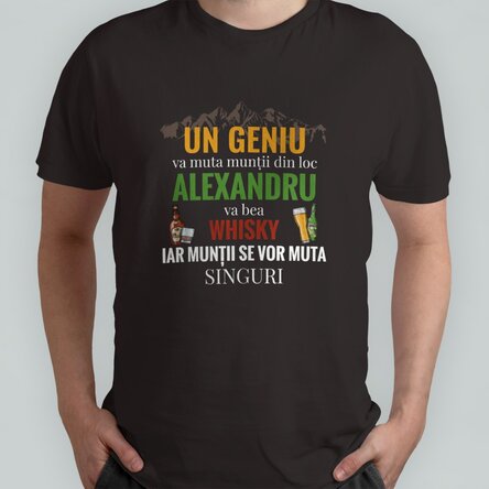 Tricou din bumbac personalizat cu text - Mut munții 