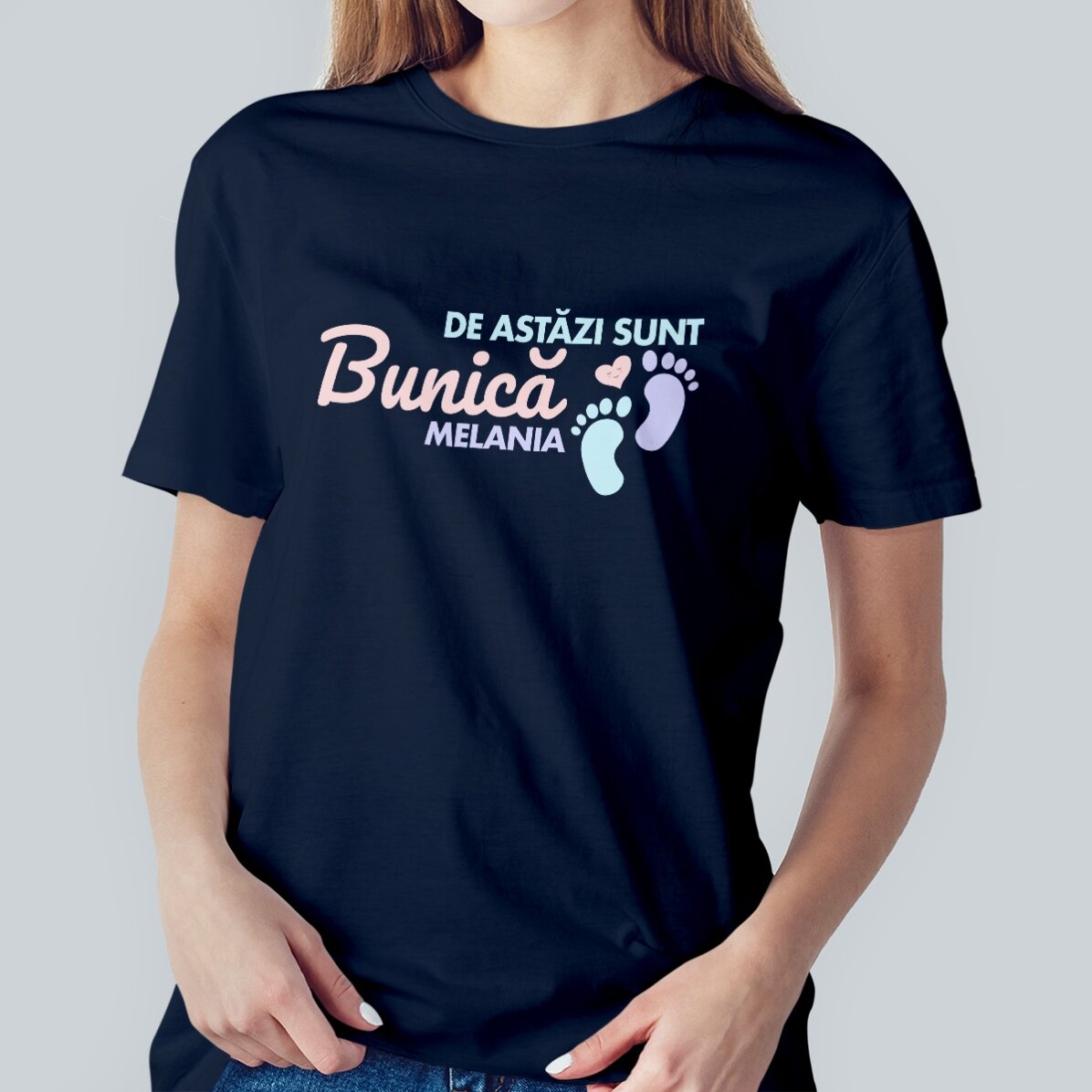 Tricou din bumbac personalizat cu text - De astăzi sunt bunică