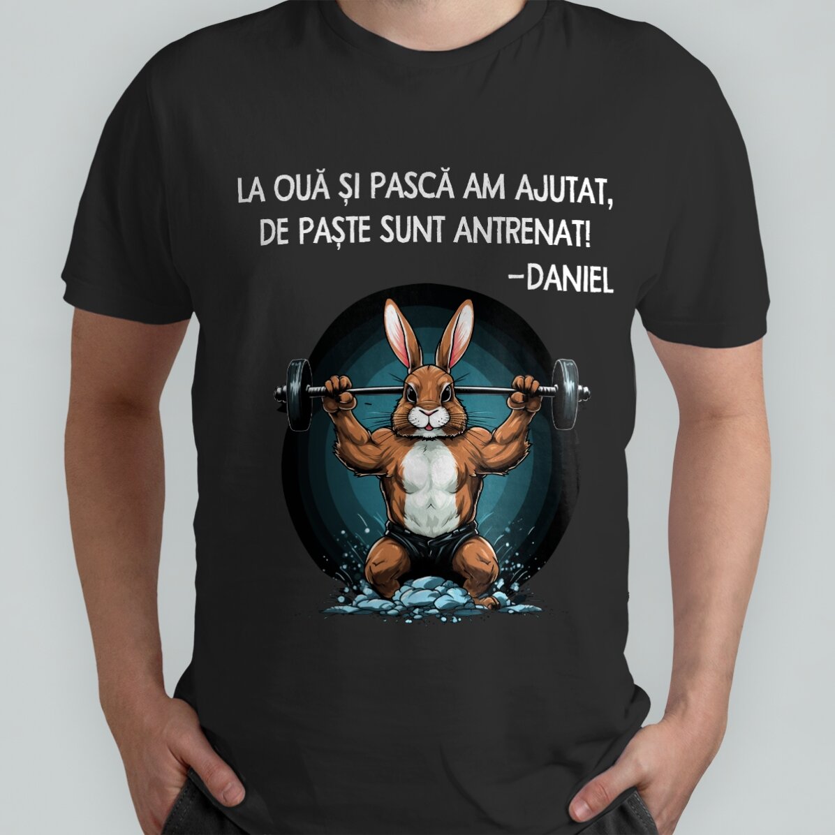 Tricou din bumbac personalizat cu text - Bunny power