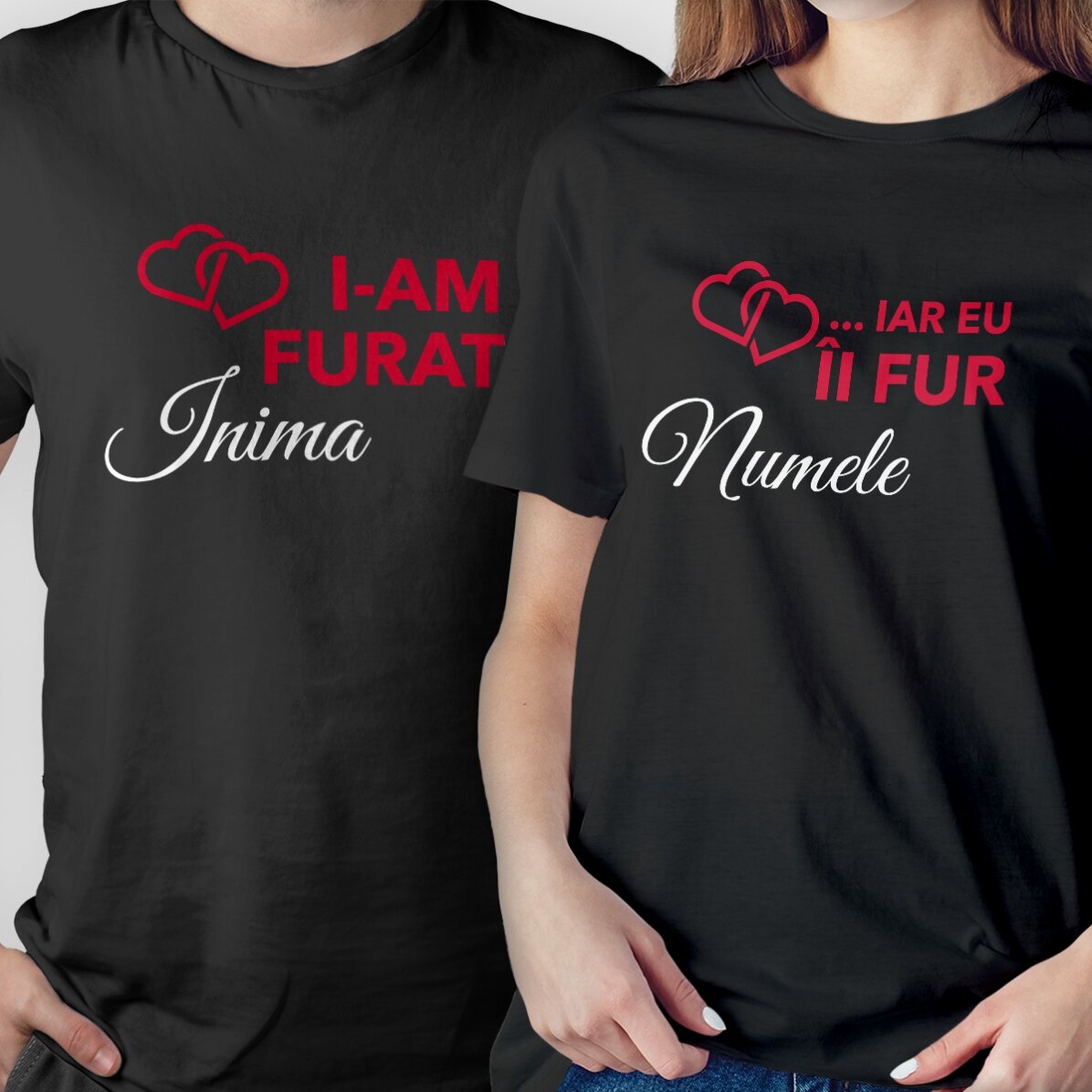 Tricou din bumbac personalizat cu text - Eu îi fur