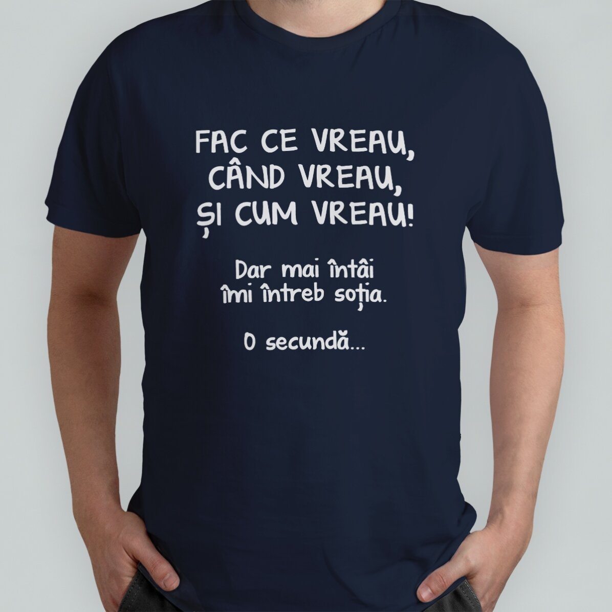 Tricou din bumbac personalizat cu text - Fac ce vreau