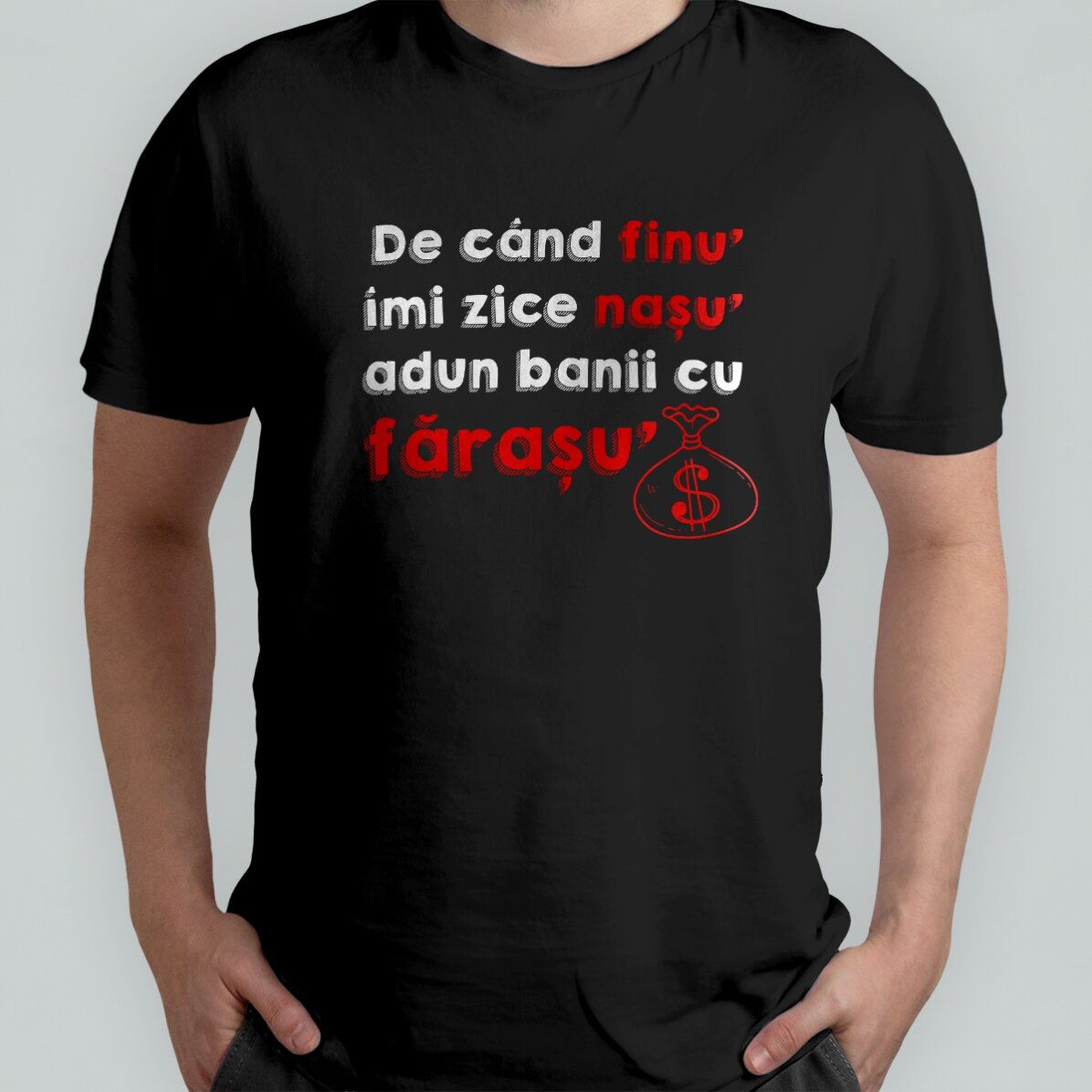 Tricou din bumbac  personalizat cu text - Fărașu