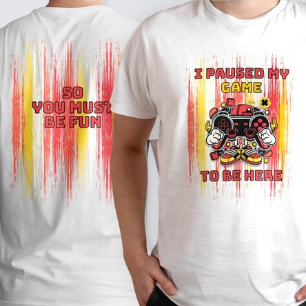 Tricou din bumbac personalizat cu text față-verso - Gamer