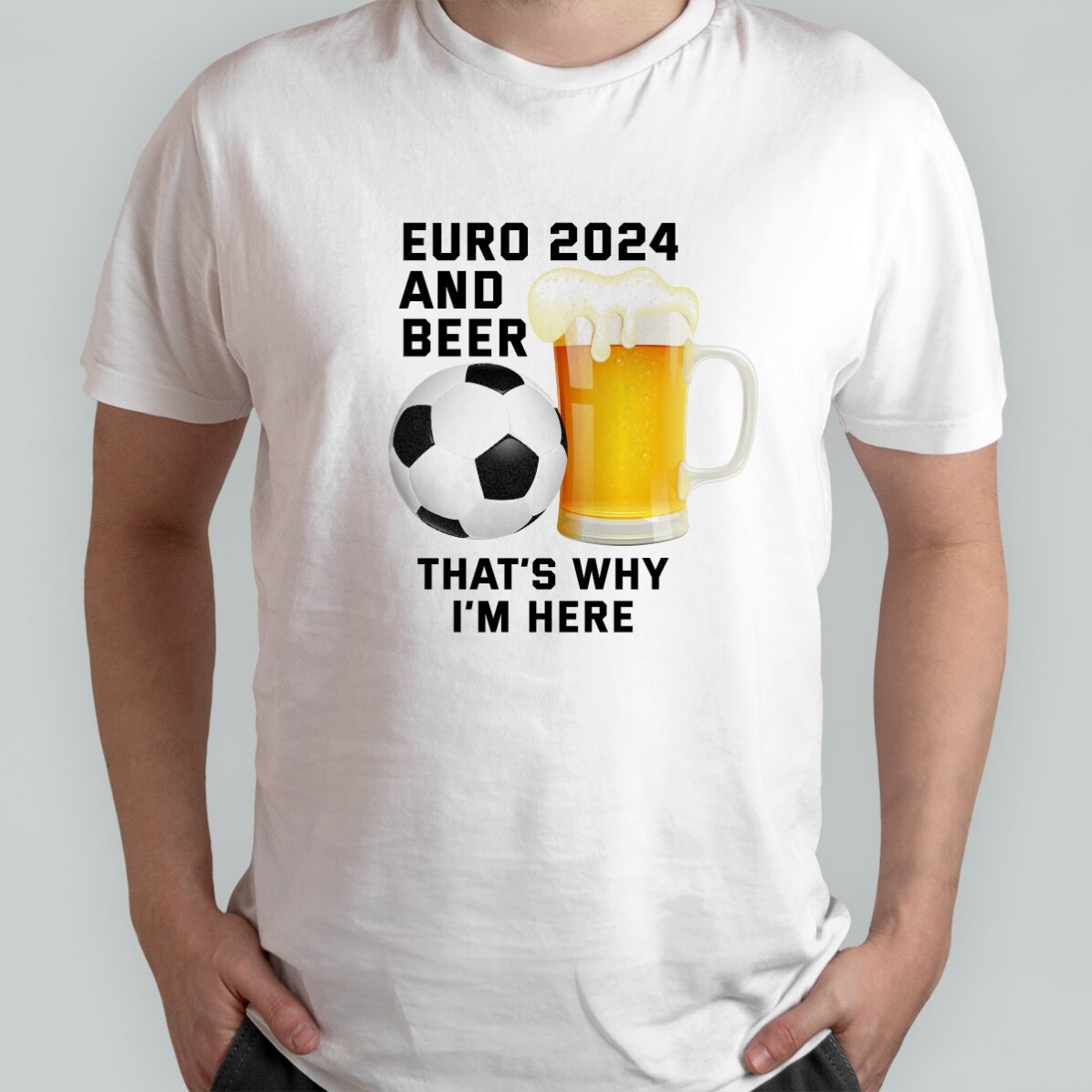 Tricou din bumbac personalizat cu text - Football and beer