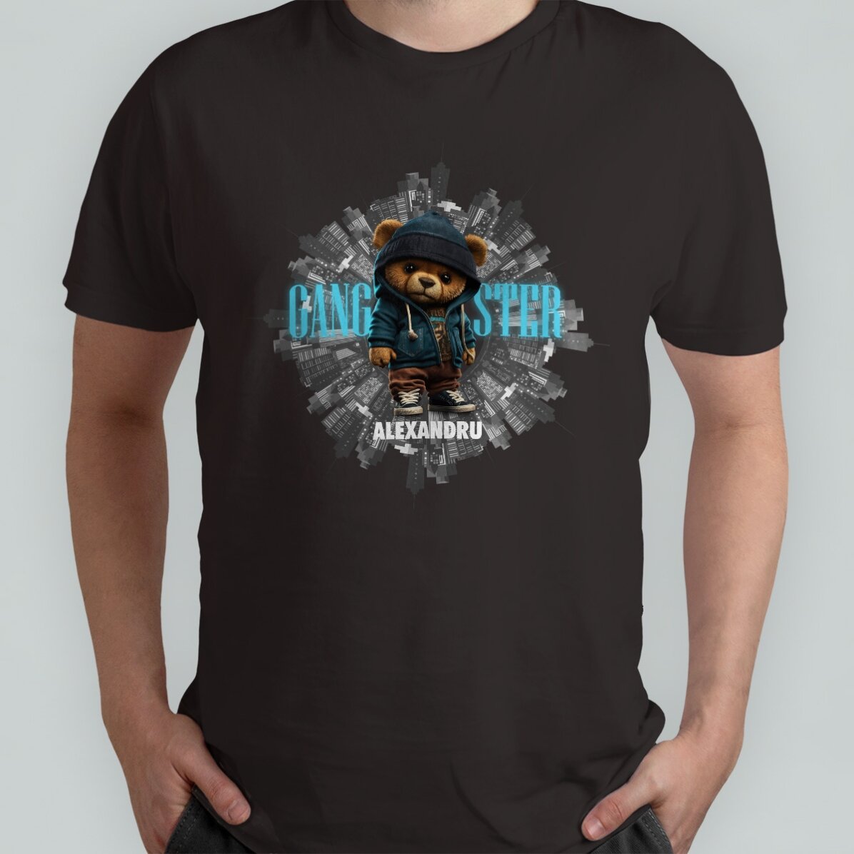 Tricou din bumbac personalizat cu text - Gangster