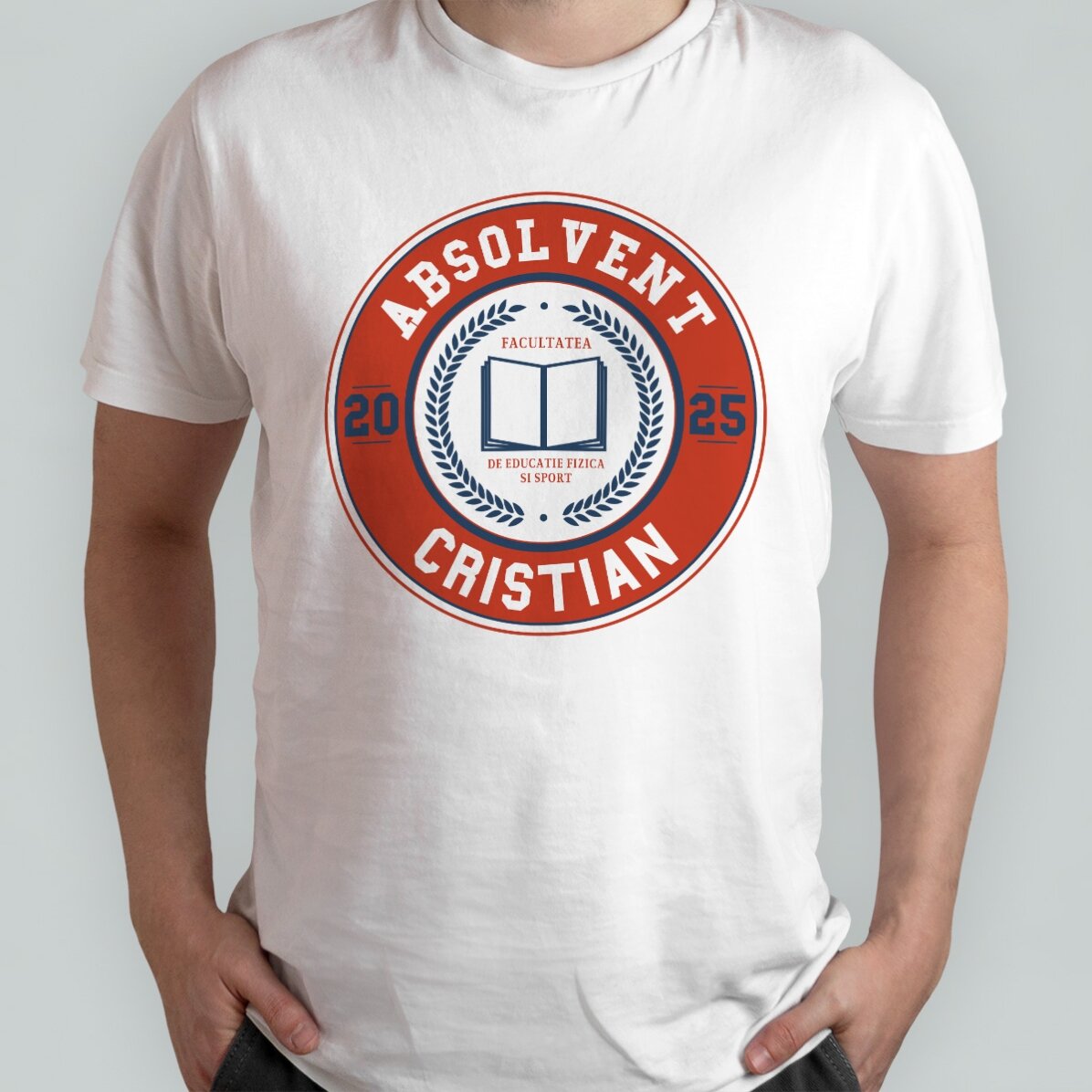 Tricou din bumbac personalizat cu text - Graduate badge