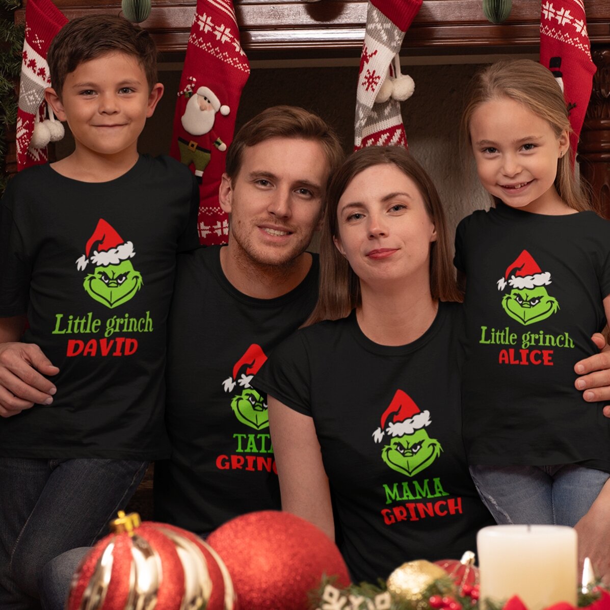 Tricou din bumbac personalizat cu text - Grinch