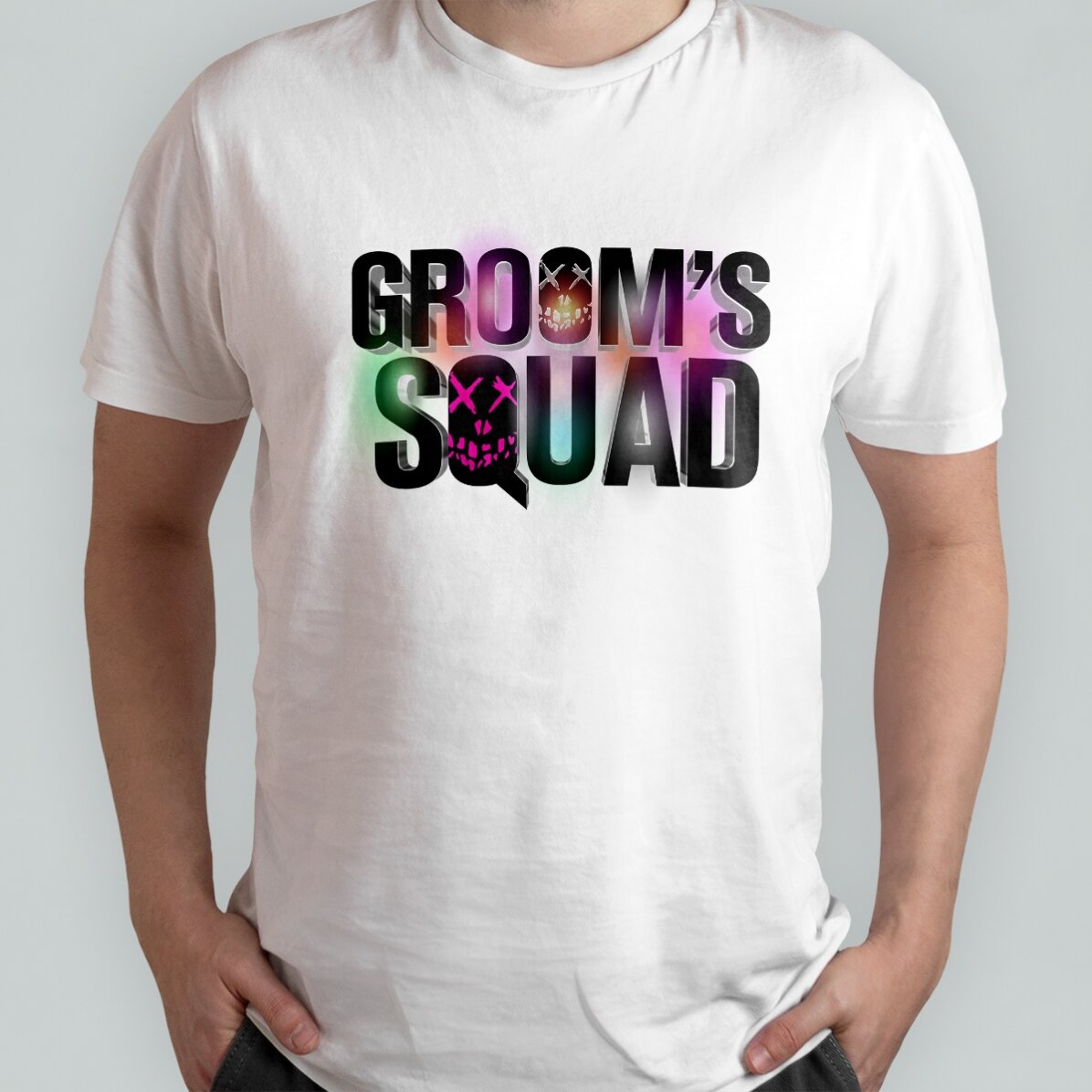 Tricou  din bumbac personalizat cu text - Groom