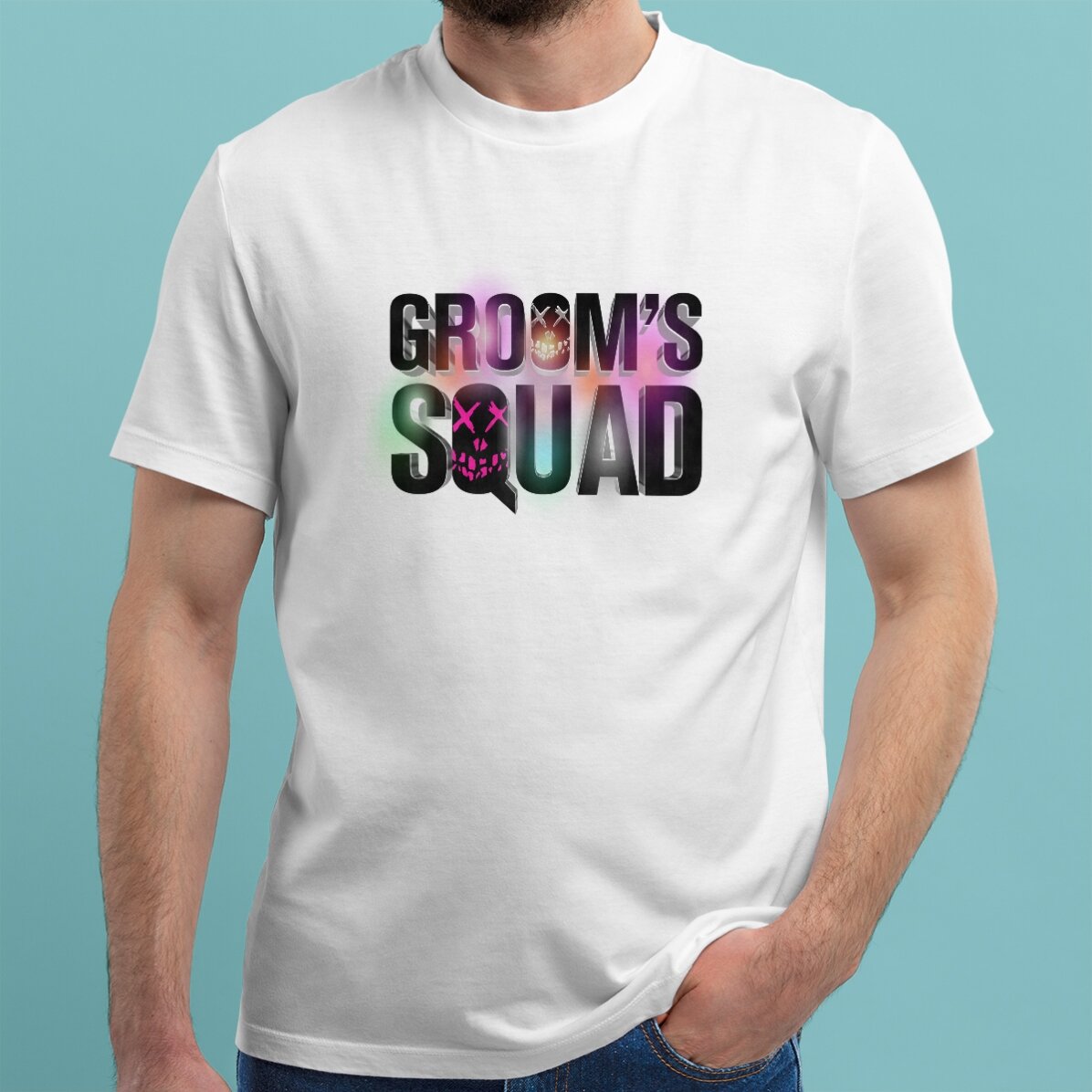 Tricou  din bumbac personalizat cu text - Groom