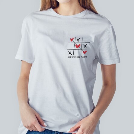 Tricou din bumbac personalizat cu text - Inimă