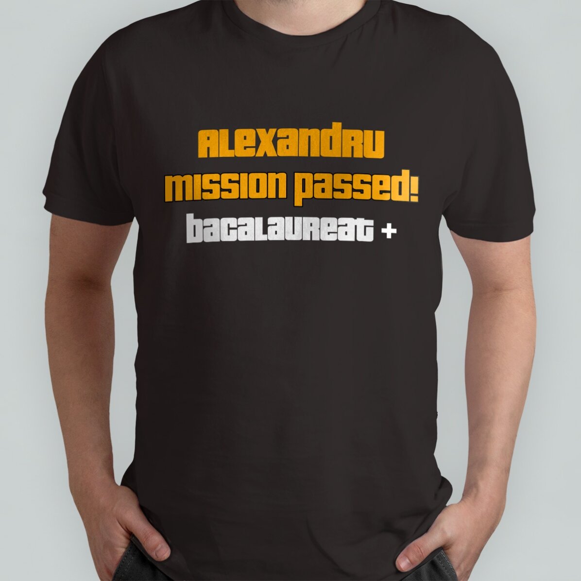 Tricou din bumbac personalizat cu text - Mission passed