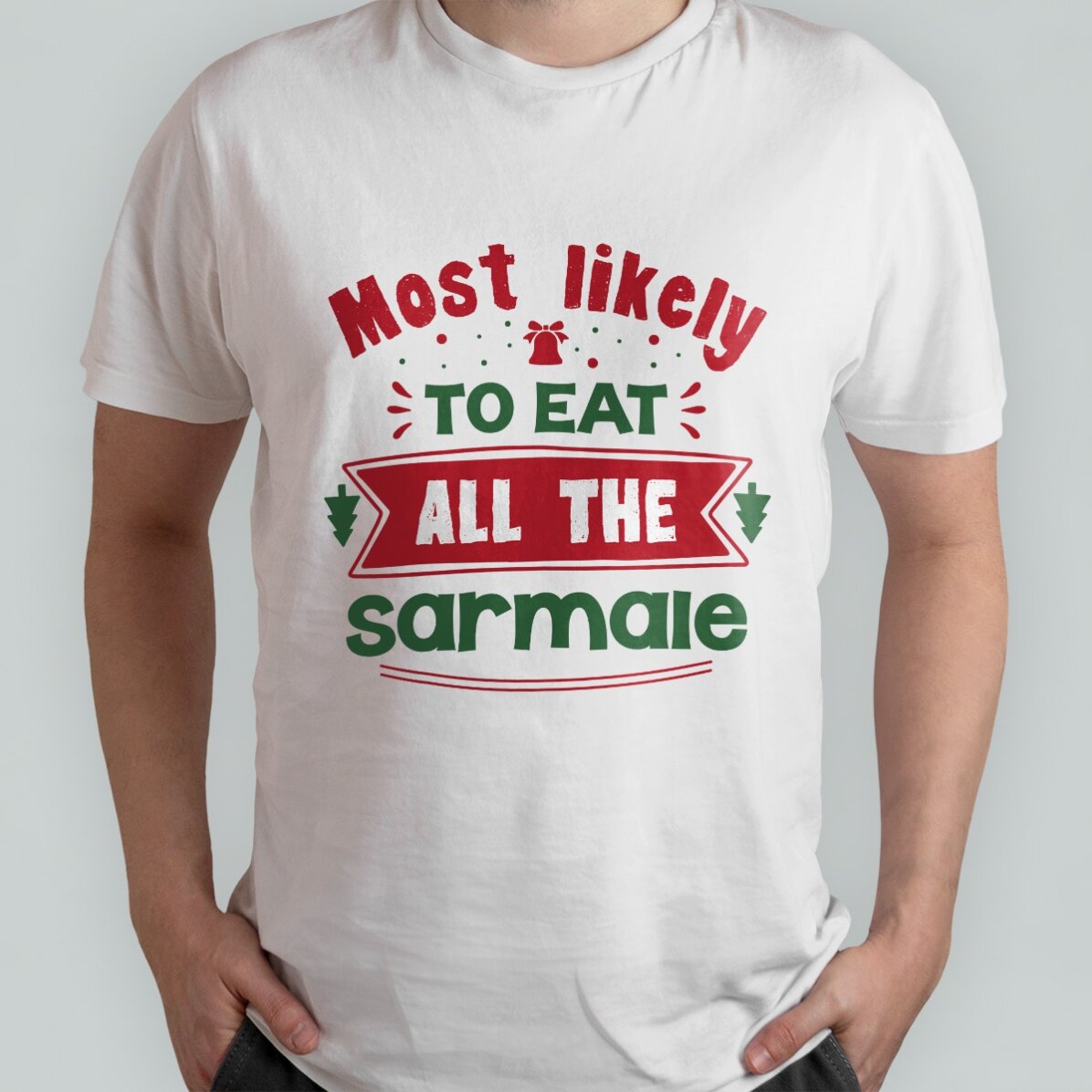 Tricou din bumbac personalizat cu text - Most likely to eat
