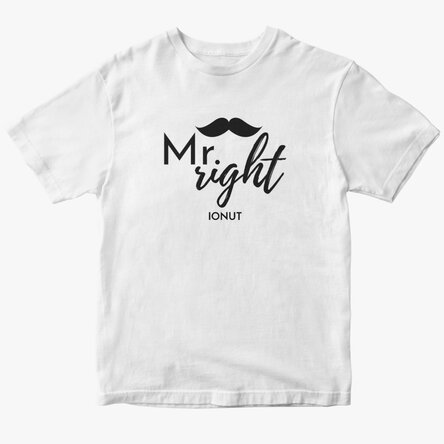 Персонализирана памучна тениска с текст - Mr. Right