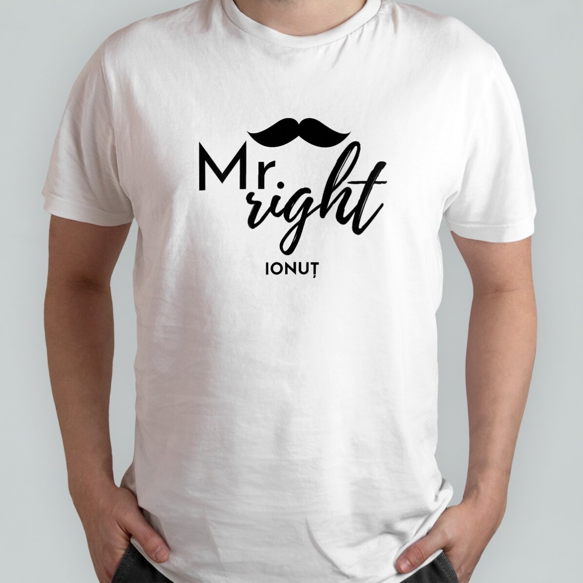Tricou din bumbac personalizat cu text - Mr. Right