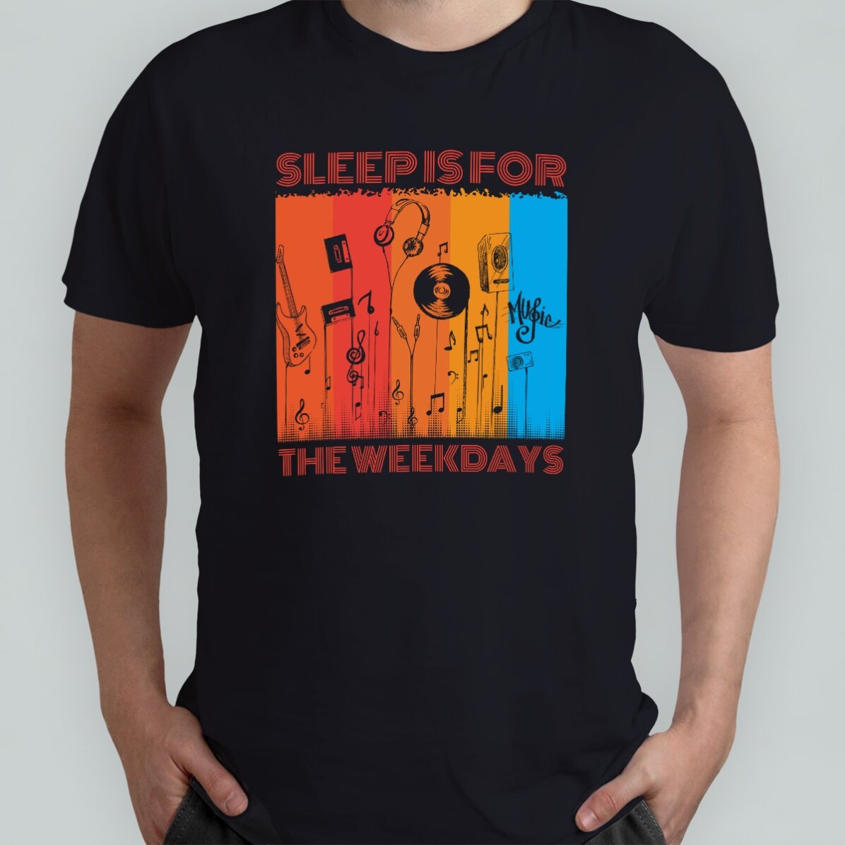 Tricou din bumbac personalizat cu text - Music life