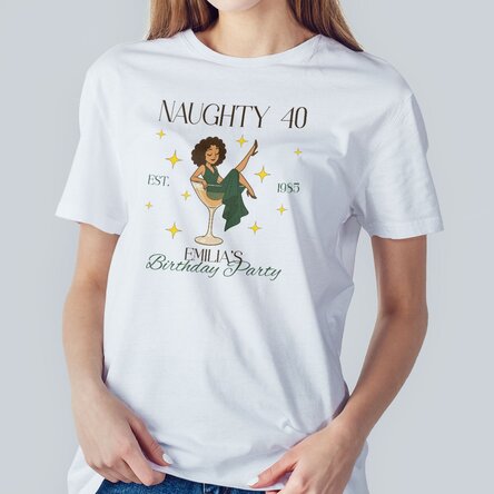 Tricou din bumbac personalizat cu text - Naughty