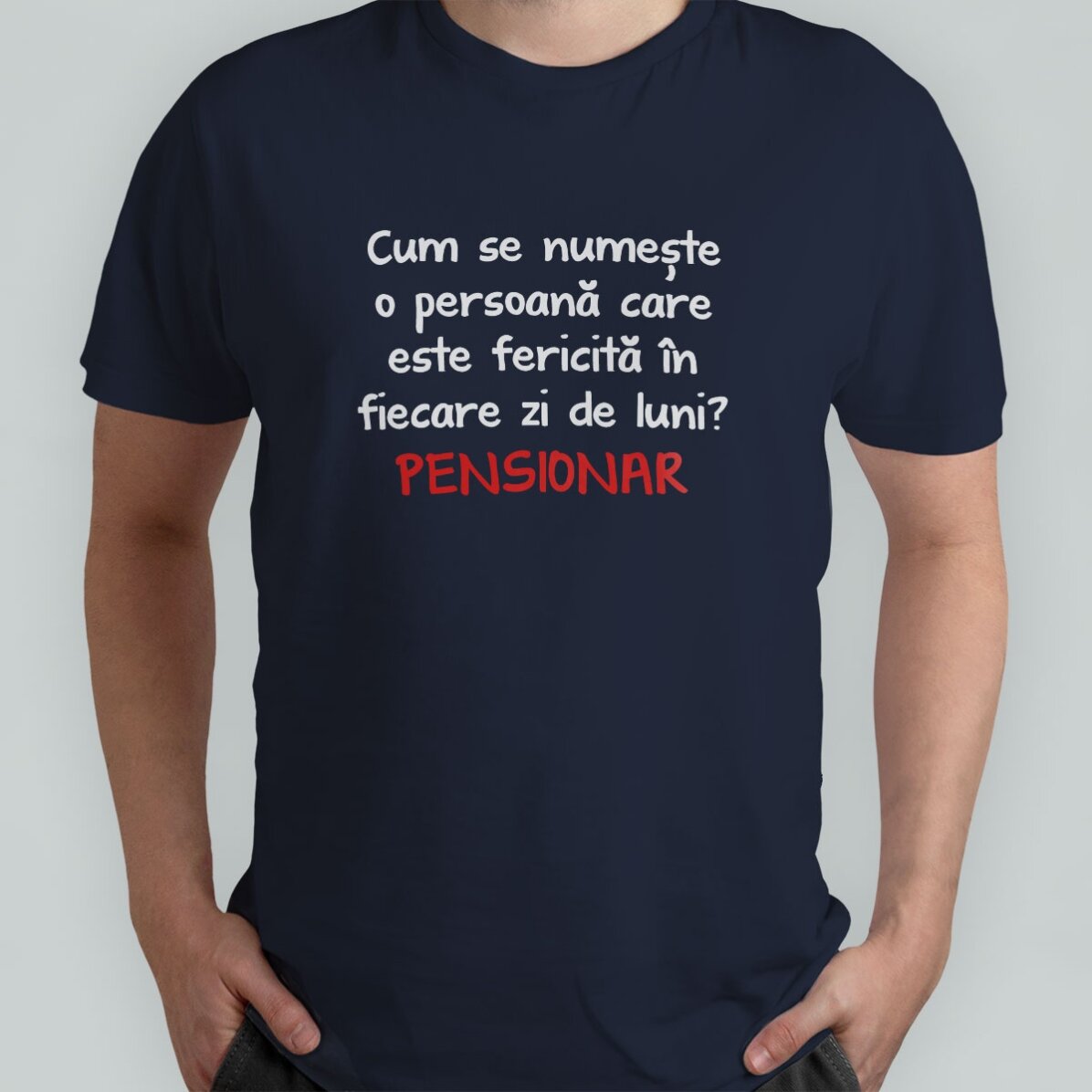 Tricou din bumbac personalizat cu text - Pensionar