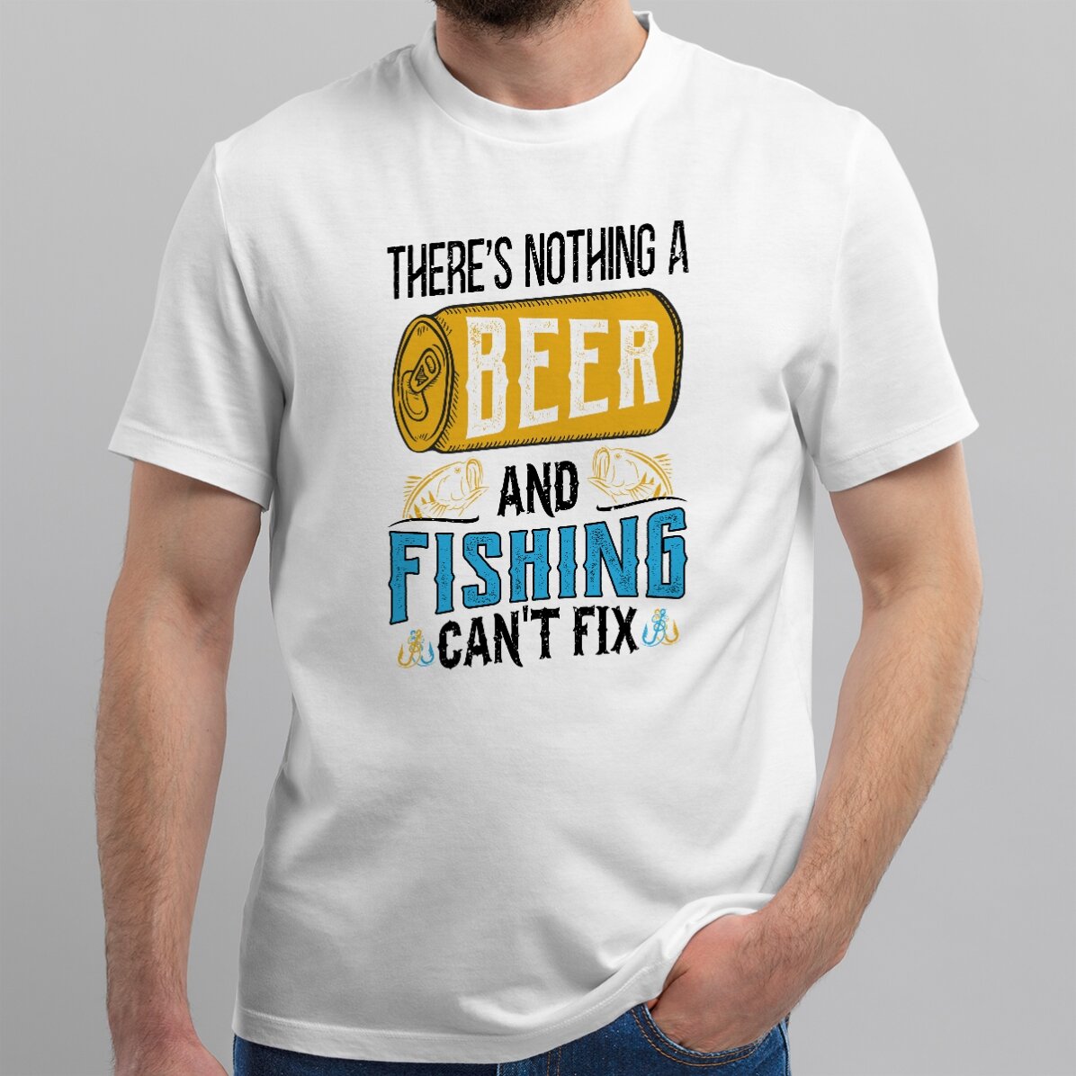 Tricou din bumbac personalizat cu text pentru pescari