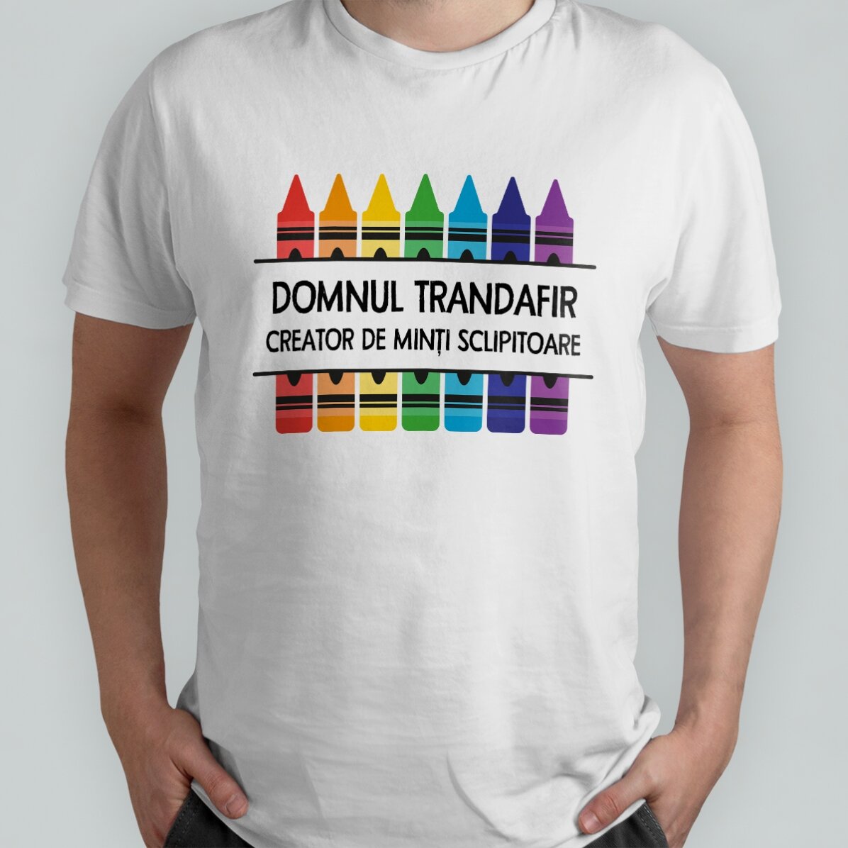 Tricou din bumbac personalizat cu text pentru profesori - Creioane