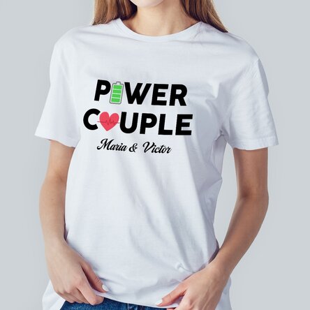 Tricou din bumbac personalizat cu text - Power couple