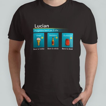 Tricou din bumbac personalizat cu text - Prognoza berii