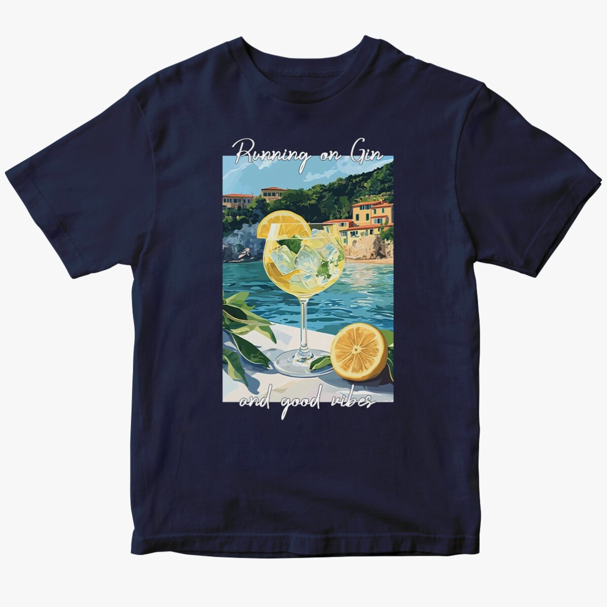 Tricou din bumbac personalizat cu text - Running on Gin