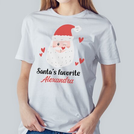 Tricou din bumbac personalizat cu text - Santa