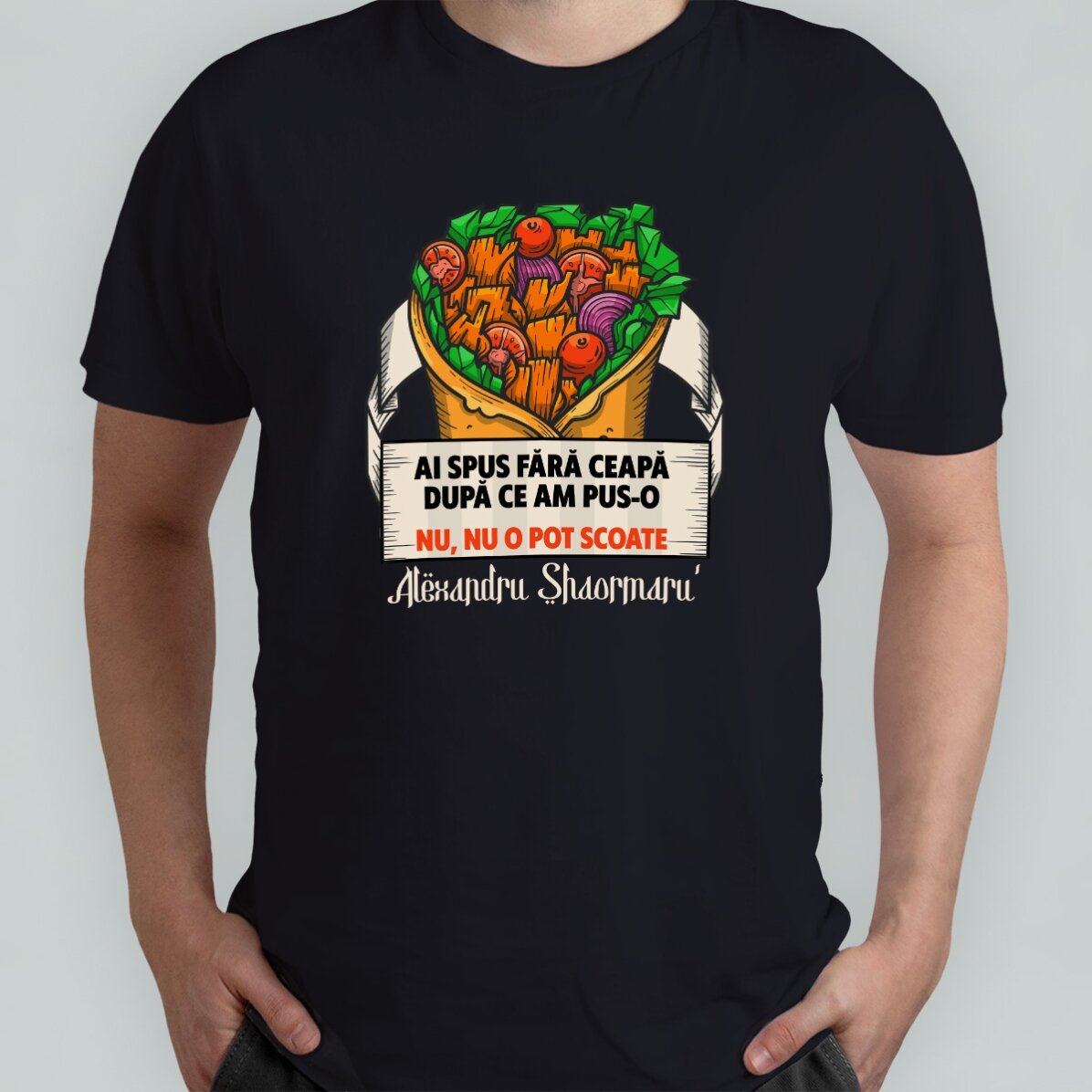 Tricou din bumbac personalizat cu text - Shaormar