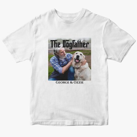 Персонализирана памучна тениска с текст и снимка - The Dogfather
