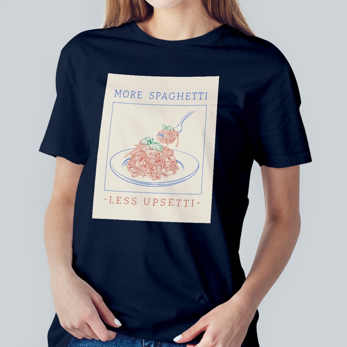 Tricou din bumbac personalizat cu text - Spaghetti