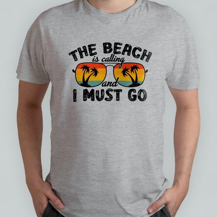 Tricou din bumbac personalizat cu text - The beach is calling