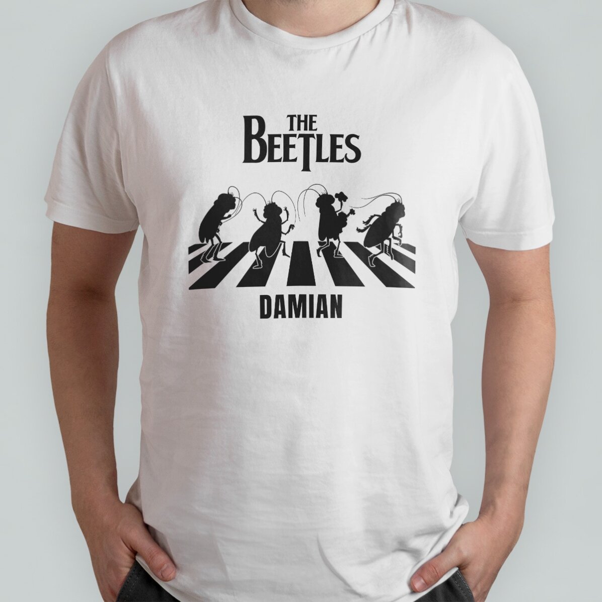 Tricou din bumbac personalizat cu text - The Beetles