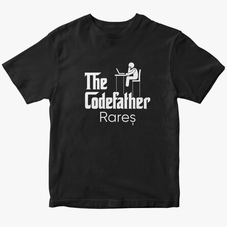 Персонализирана памучна тениска с текст - The codefather