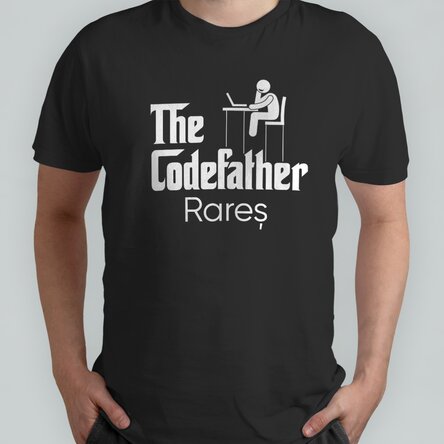 Tricou din bumbac personalizat cu text - The codefather