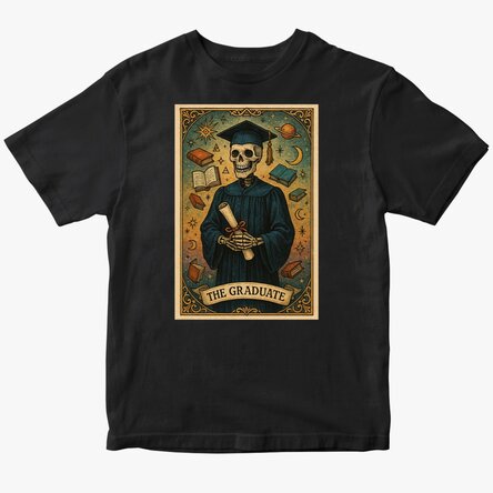Tricou din bumbac personalizat cu text - The Graduate Tarot Card